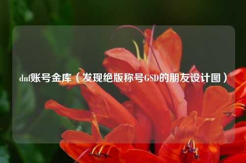 dnf账号金库（发现绝版称号GSD的朋友设计图）