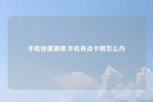 手机快速清理,手机有点卡顿怎么办