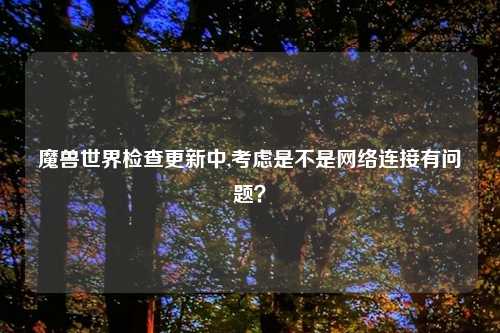 魔兽世界检查更新中,考虑是不是网络连接有问题？