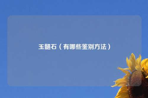 玉髓石（有哪些鉴别方法）