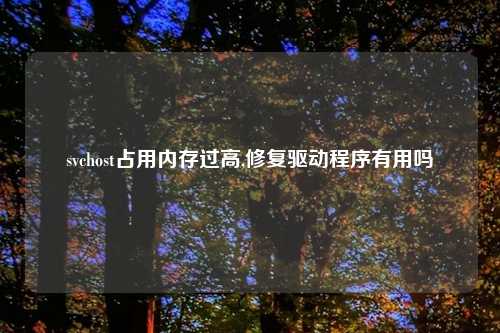 svchost占用内存过高,修复驱动程序有用吗