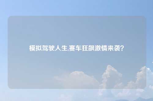 模拟驾驶人生,赛车狂飙激情来袭？