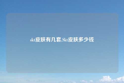 skt皮肤有几套,Skt皮肤多少钱