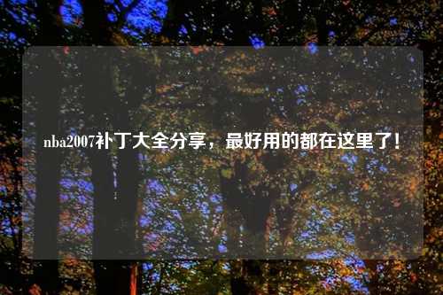 nba2007补丁大全分享，最好用的都在这里了！