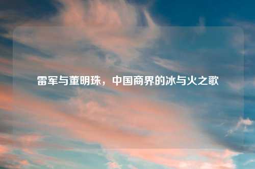 雷军与董明珠，中国商界的冰与火之歌
