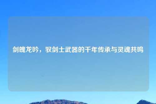 剑魄龙吟，驭剑士武器的千年传承与灵魂共鸣