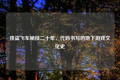 侠盗飞车秘技二十年，代码书写的地下游戏文化史