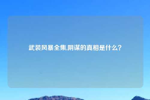 武装风暴全集,阴谋的真相是什么？